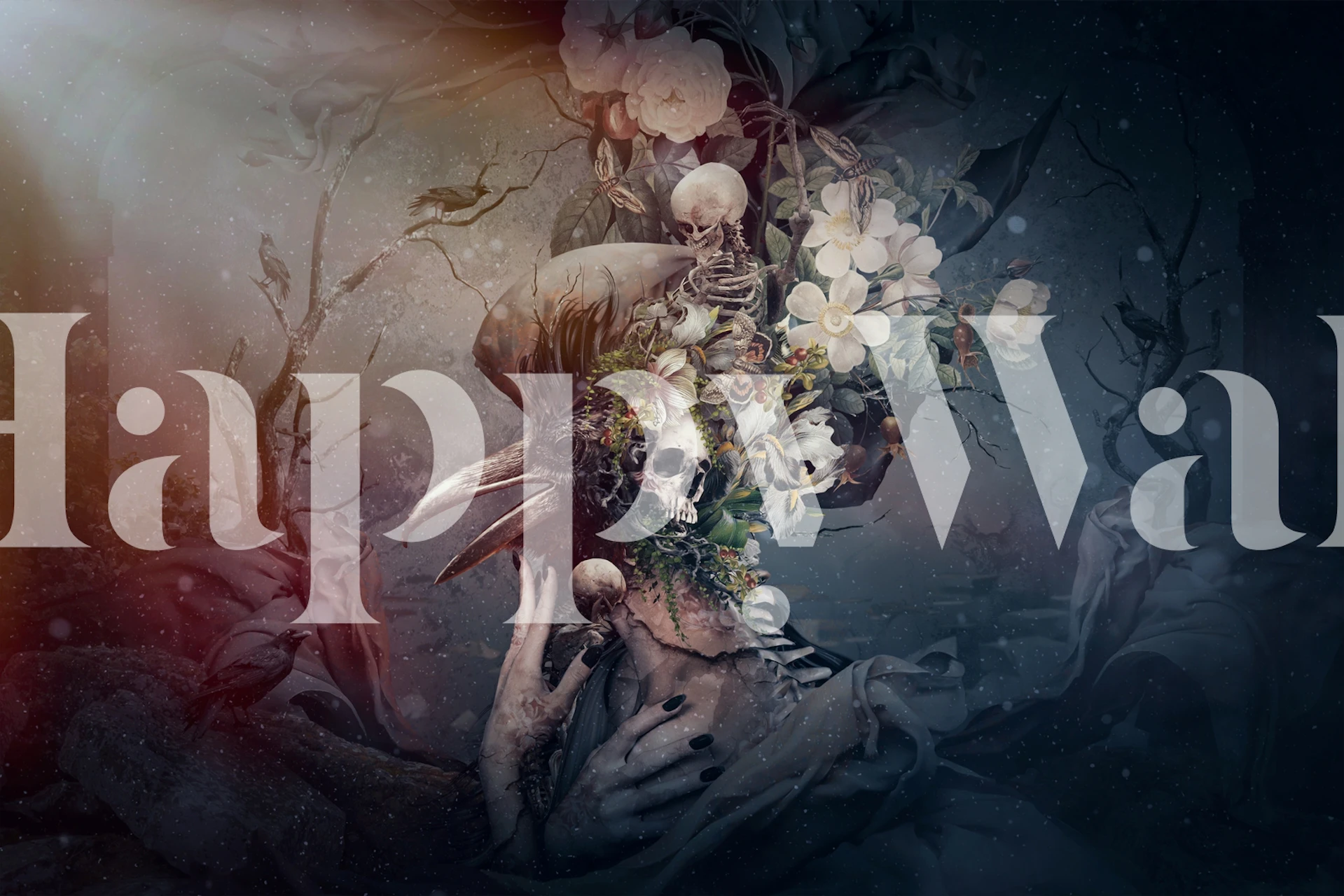 Raven wallpaper design in a room