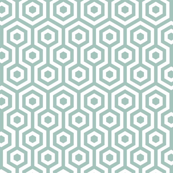 Mint White Hexagon Sea Foam