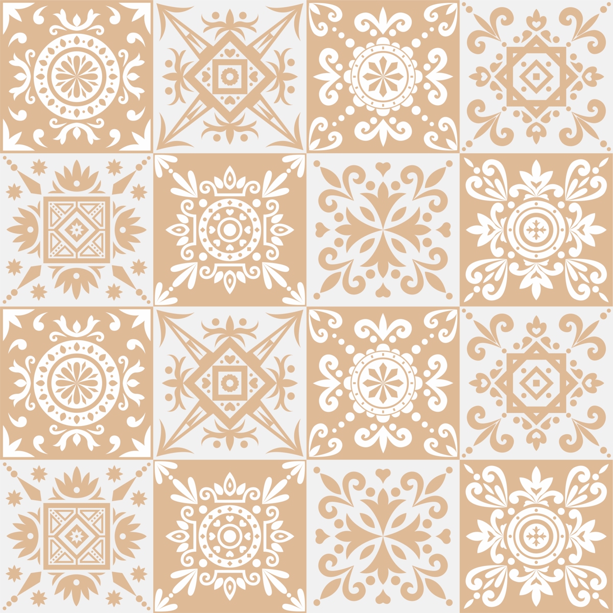 Nude White Moroccan Talavera Tapet Fototapet Happywall