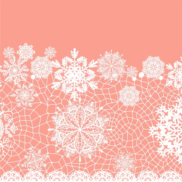 Coral Pink White Lace