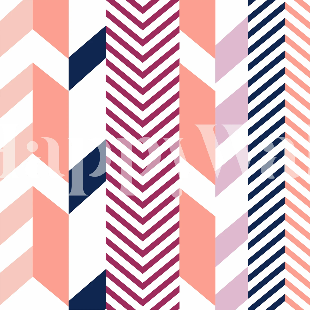 Nordic Color Blocks Salmon wallpaper in a room