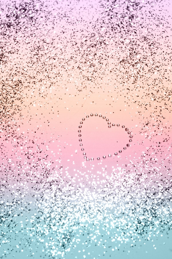 Summer UNICORN Glitter Heart 1