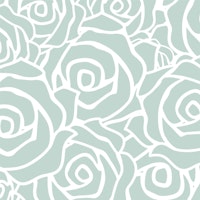 Mint Green White Rose Pattern wallpaper