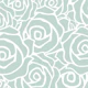 Mint Green White Rose Pattern