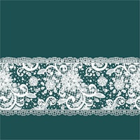 Emerald Green White Lace Line ταπετσαρία