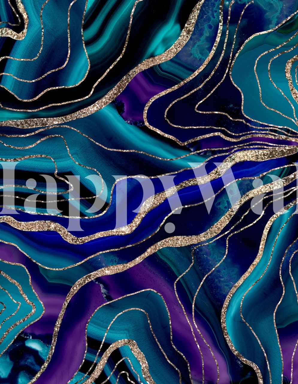 Purple Blue Galaxy Agate wallpaper in a room