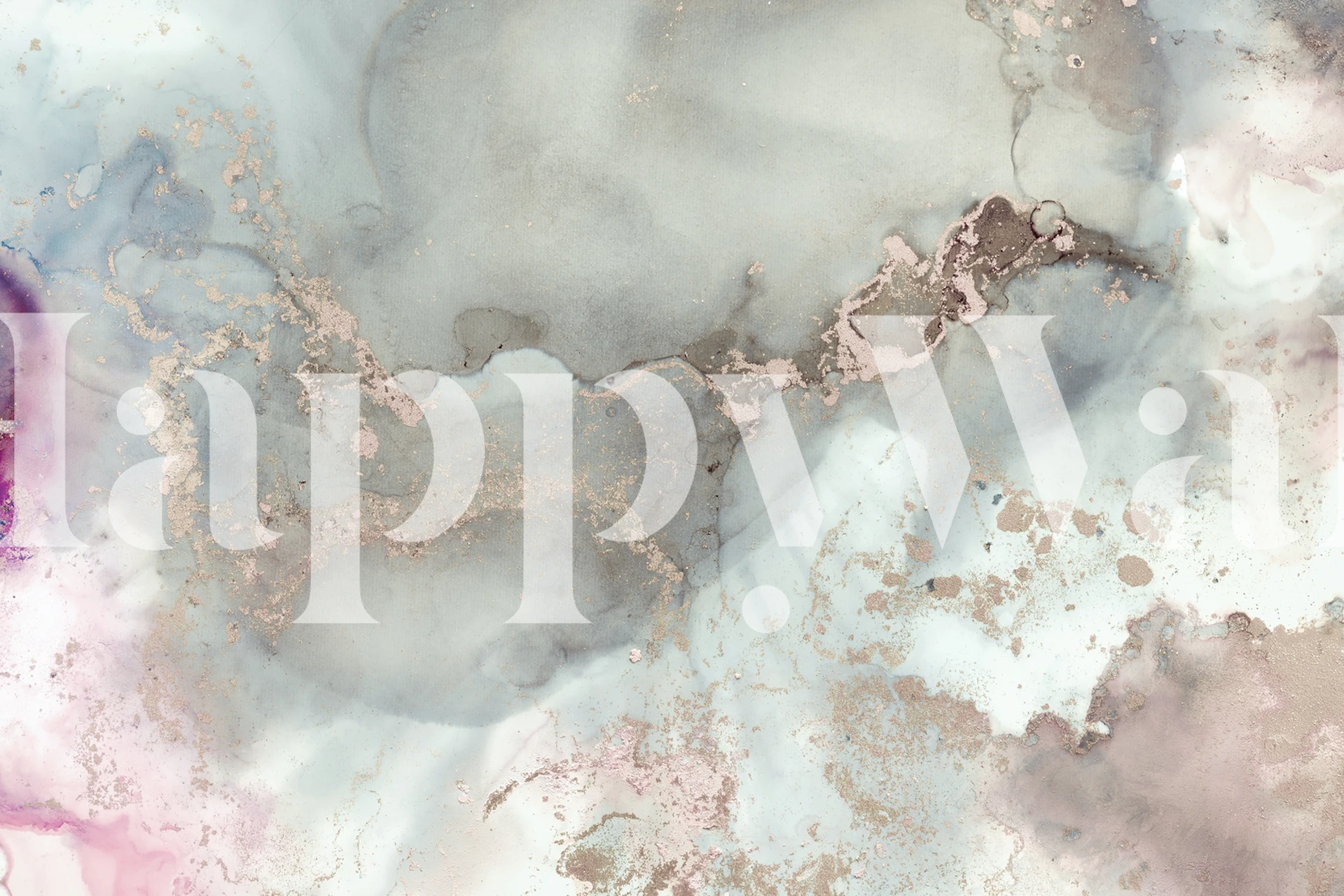 Tapeta Alcohol Ink Blush Grey Marble w pokoju