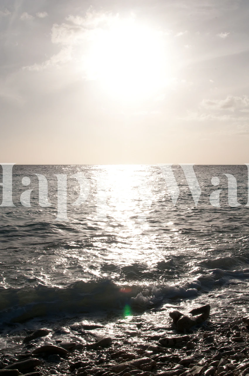 Tropical Ocean Sunset wallpaper in a room