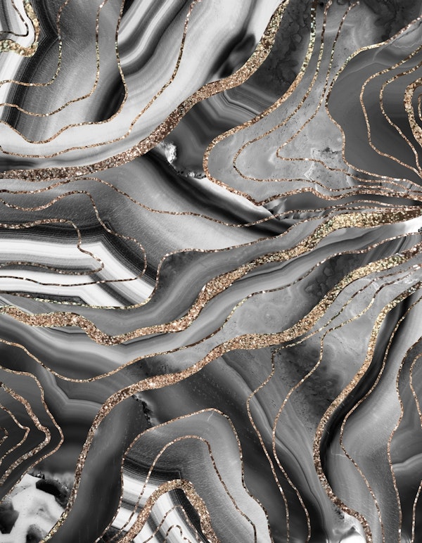 Gray Agate Gold Glitter 1