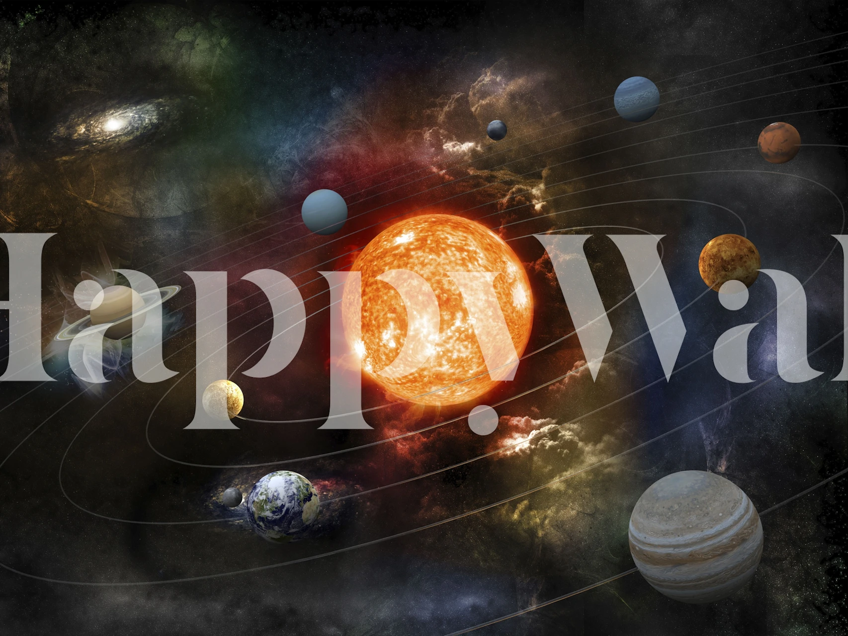 Solar system Wanddesign in einem Raum