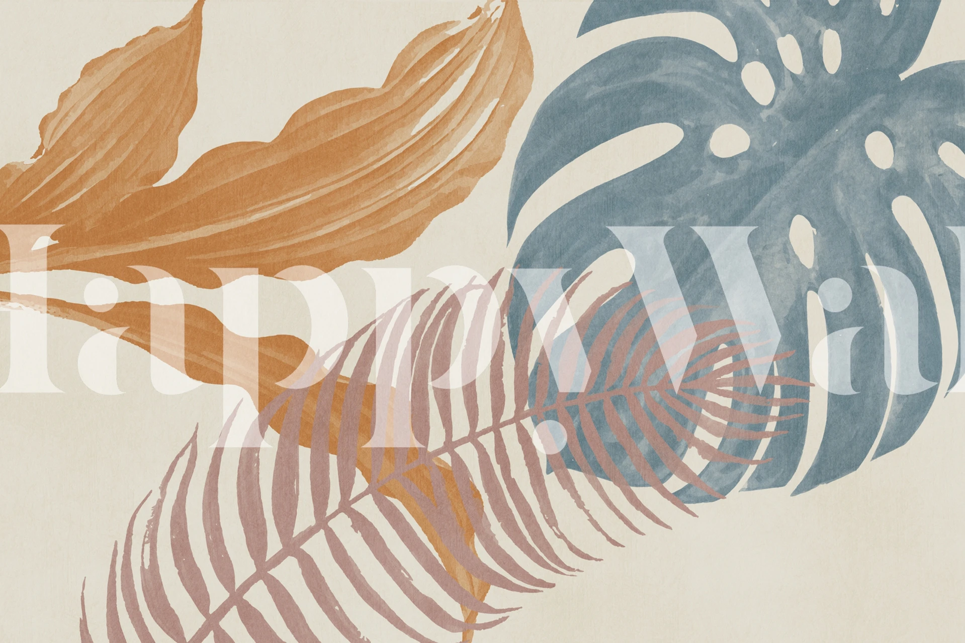 Tropical Leaves II tapet i ett rum