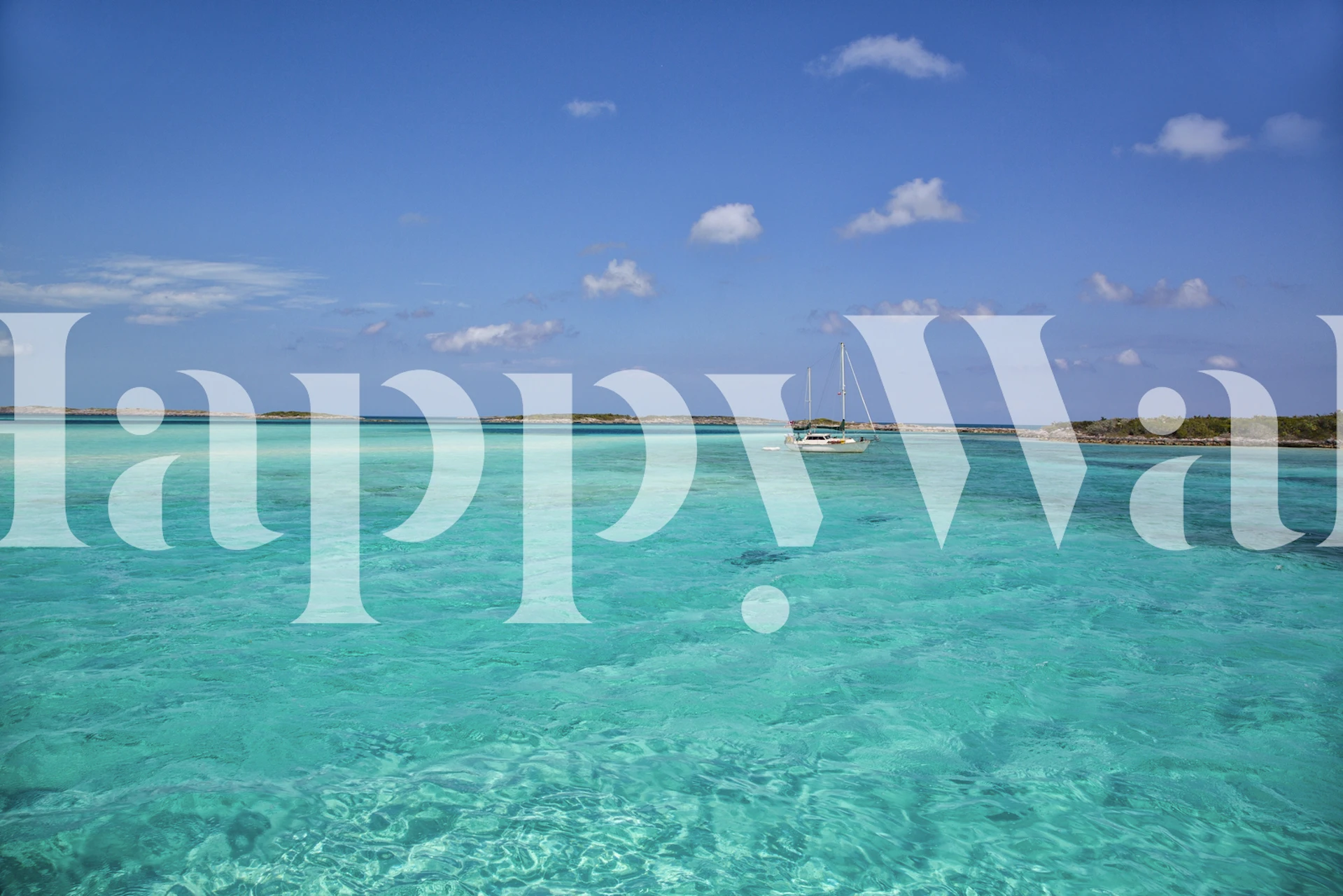 Bahamas Day In Paradise wallpaper displayed in a room