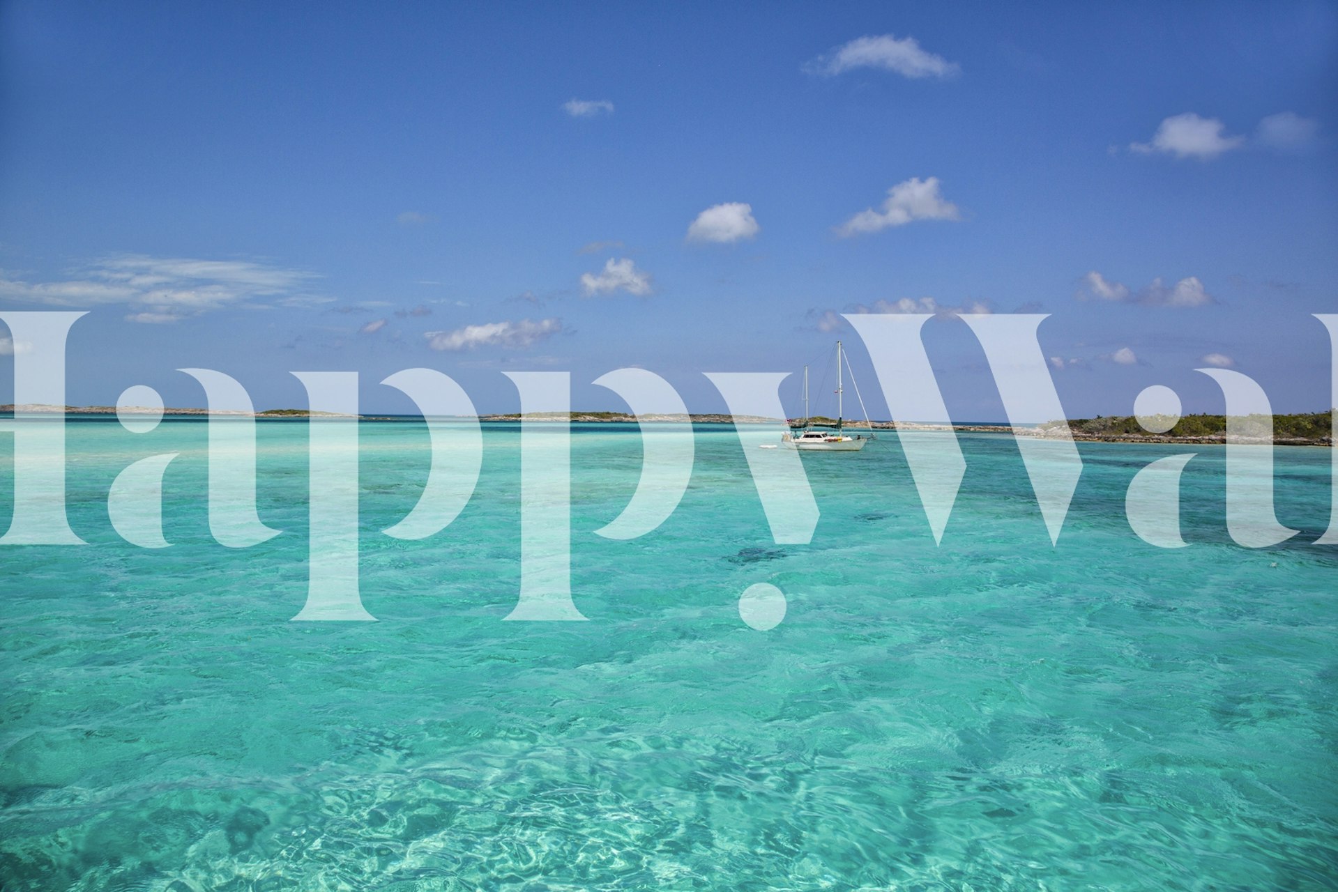 Bahamas Day In Paradise wallpaper displayed in a room