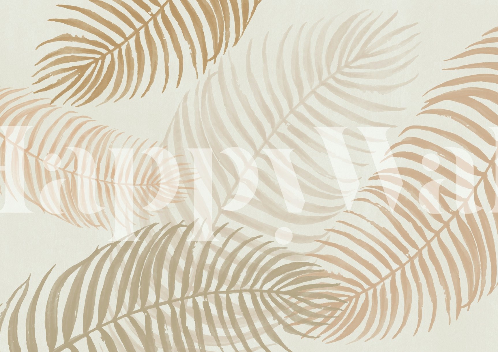 Neutral Palm Leaves Wallpaper | Buy Online at Happywall
