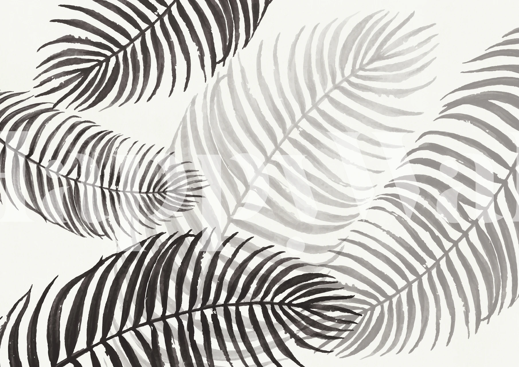 Papel tapiz Black Leaves en una habitación