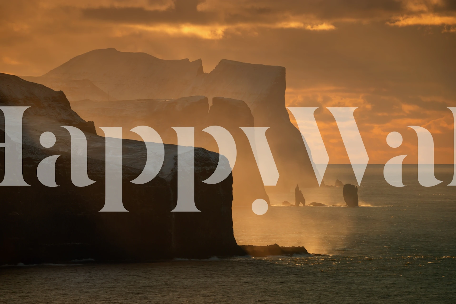 Faroe cliffs tapet i ett stiligt rum