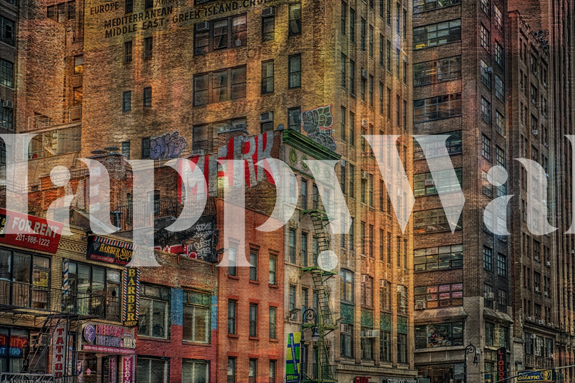 House front wallpaper in a stylish room