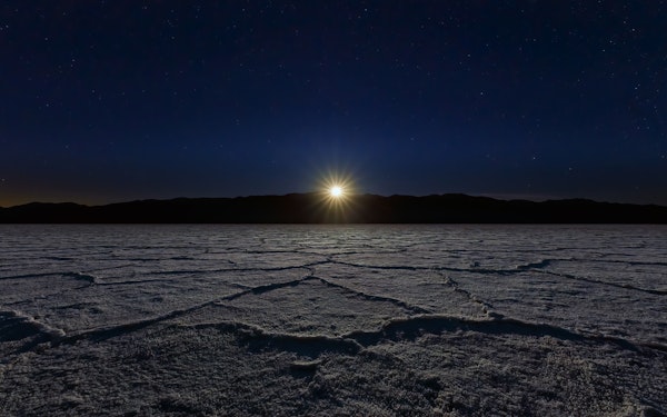 Moonset at Death Valley