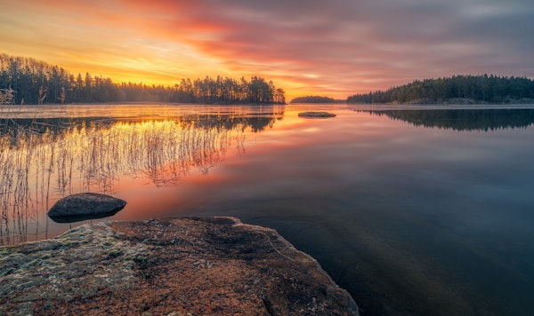 Vättern Lake  before sunrise   Sweden