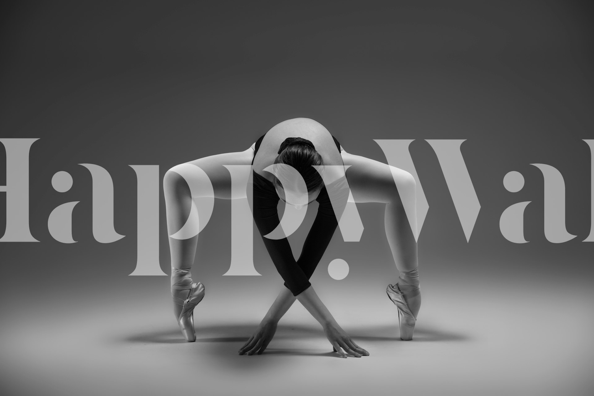 Ballet dancer in a black and white pose wallpaper