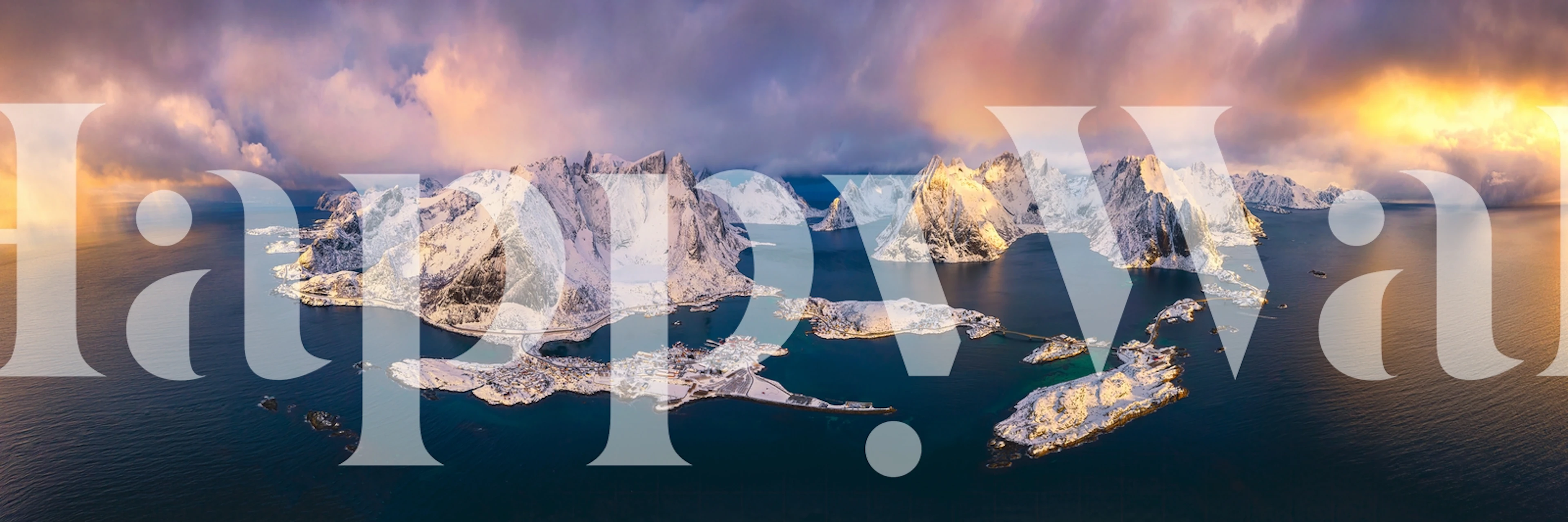 Scenic Lofoten wallpaper in a room