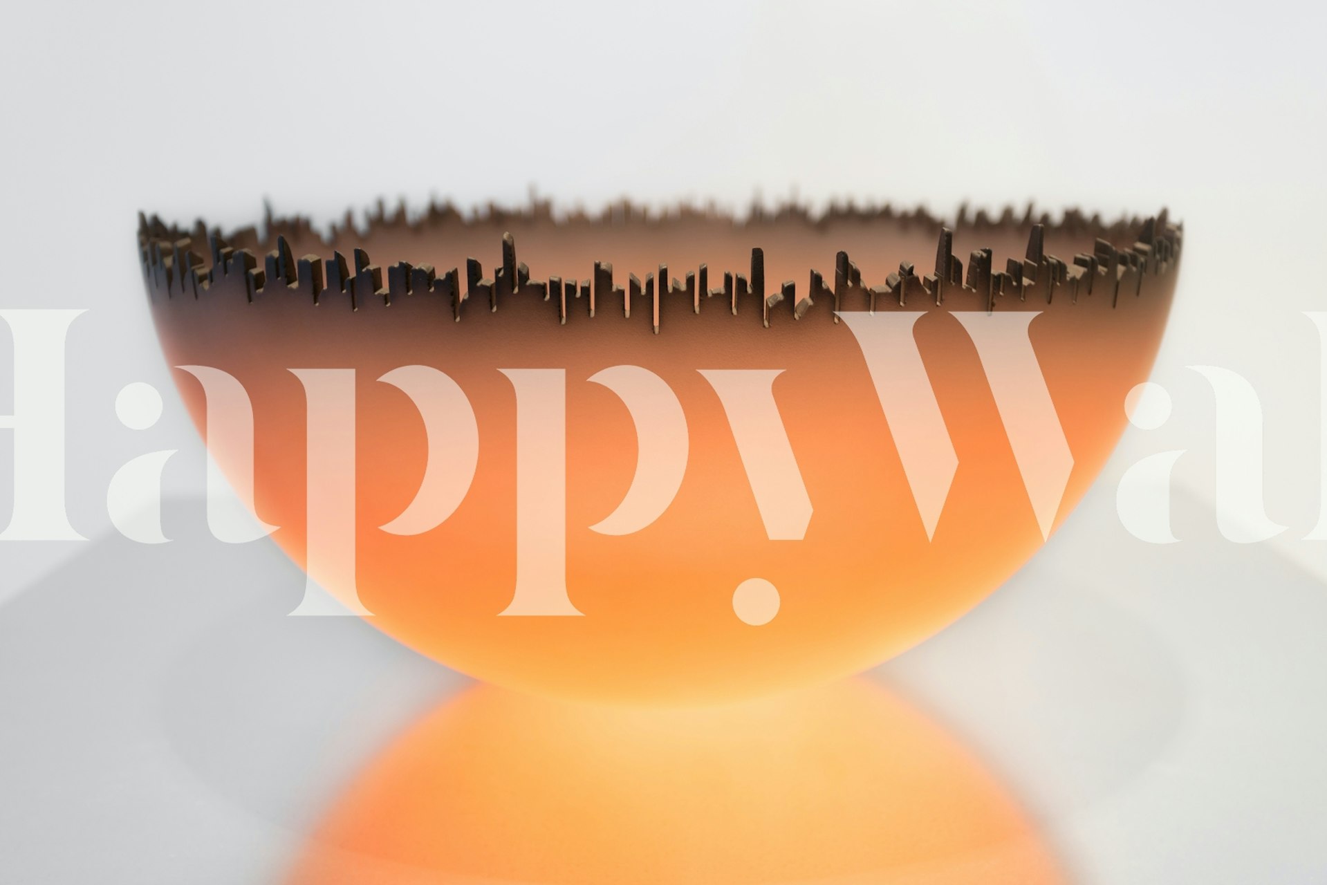 Bowl wallpaper design in a room setting