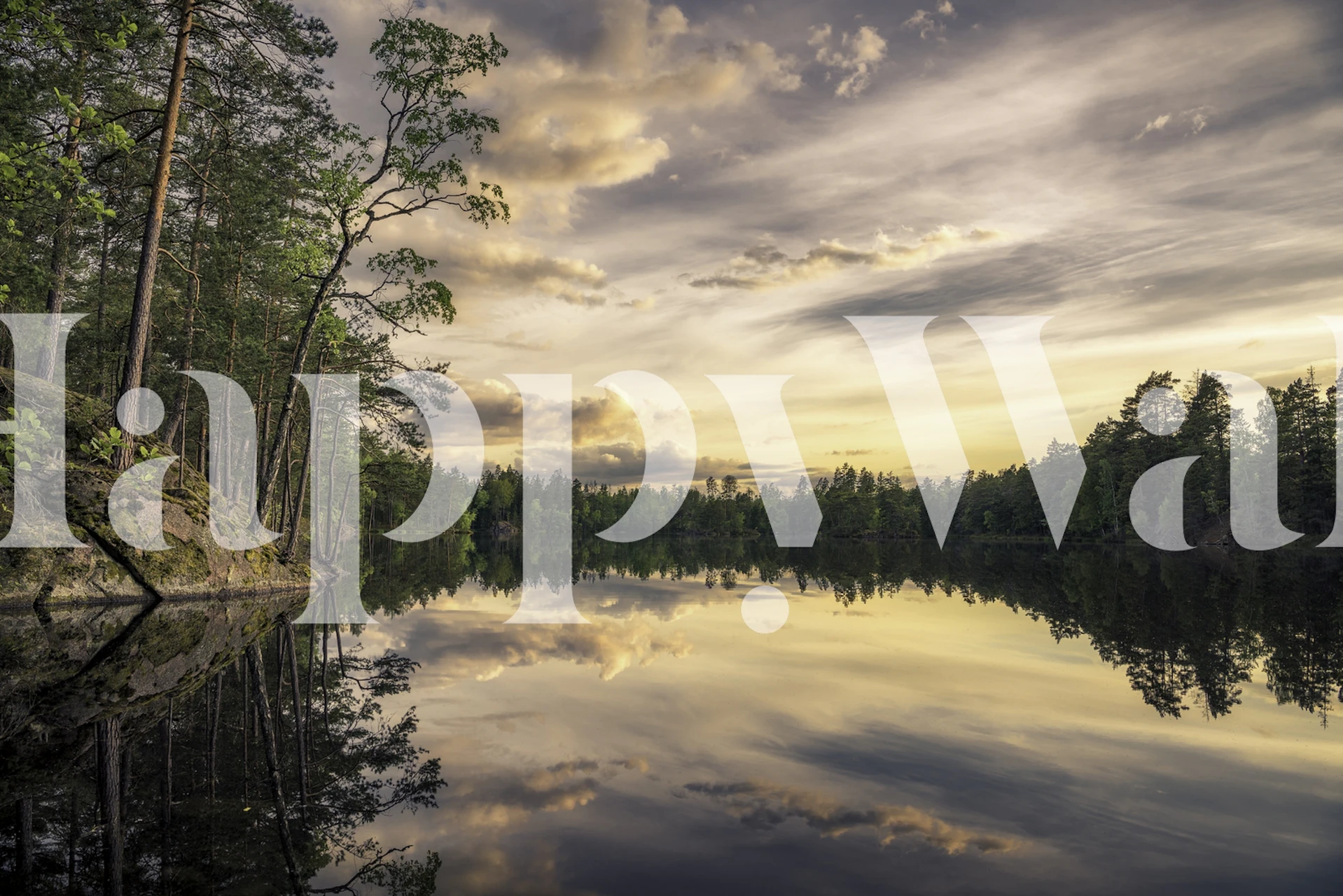 Lake Tarmsjön behang in een kamer