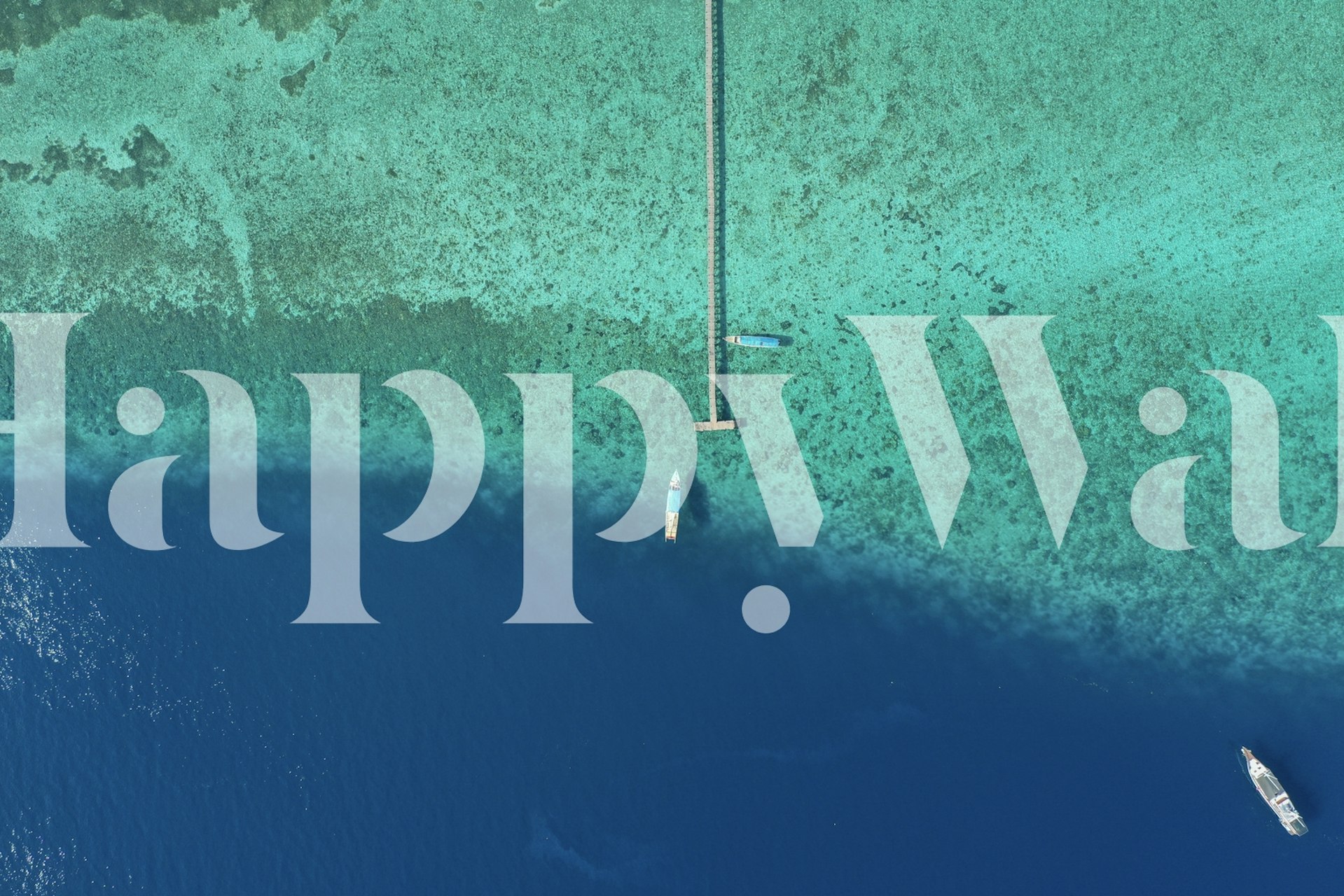 Aerial view of ocean pier, turquoise water, abstract ocean wallpaper