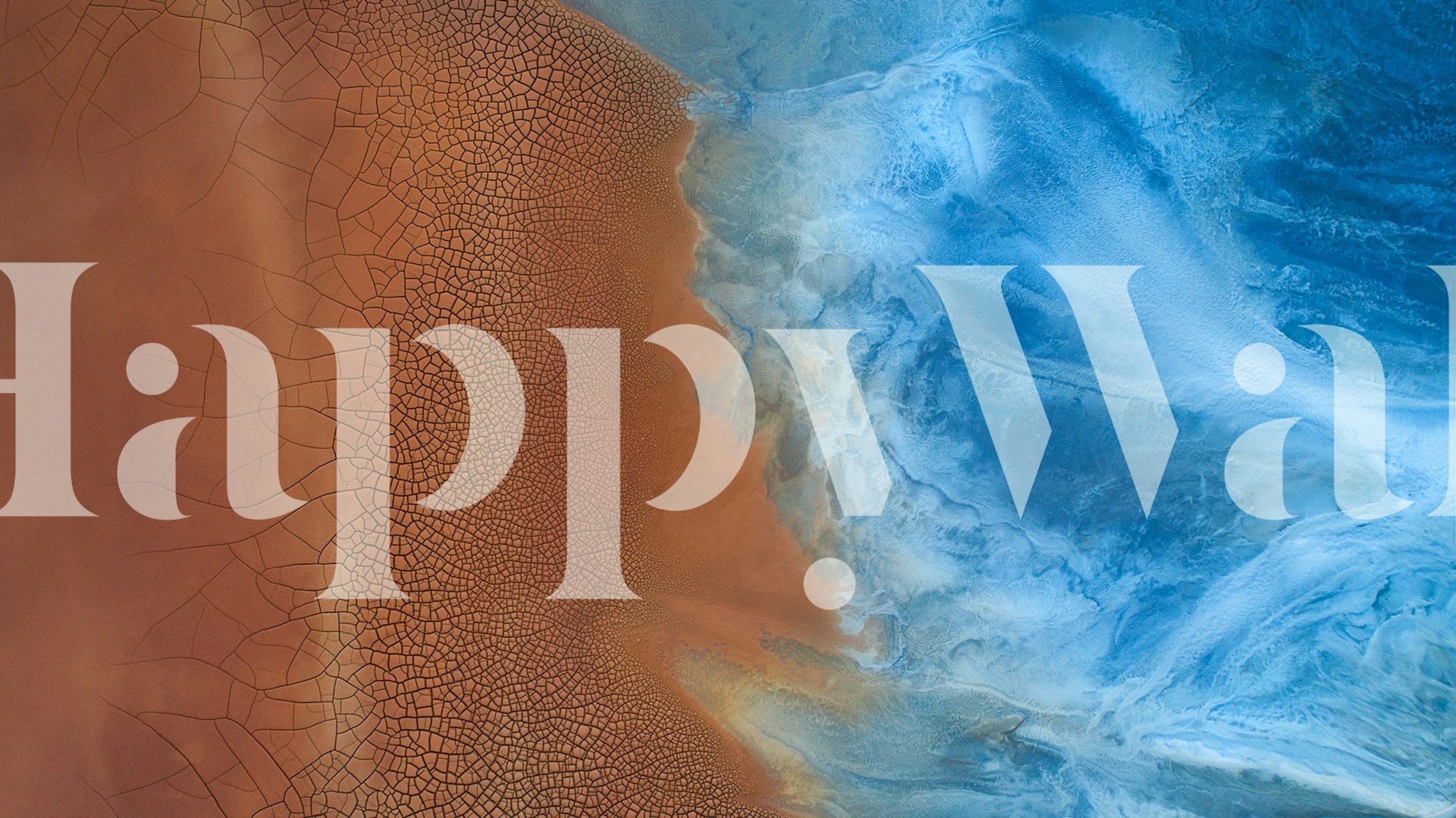 Abstract landscape featuring orange and blue textures wallpaper