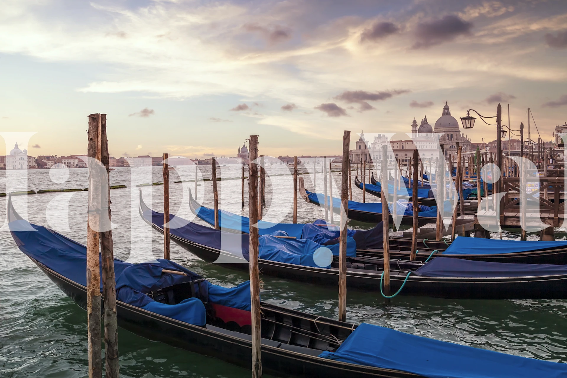 Papier Peint Venice Gondoles Dans Une Pièce