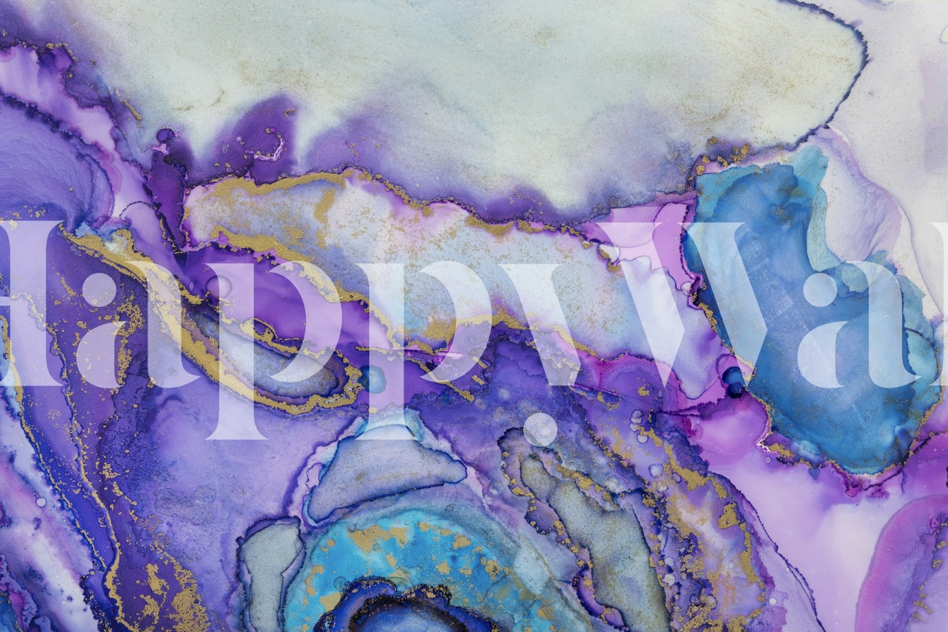 Purple and blue abstract marble wallpaper in alcohol ink style