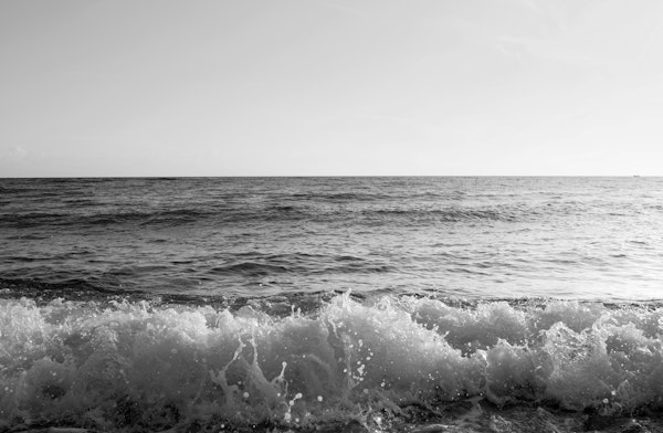 Black White Ocean Waves 1