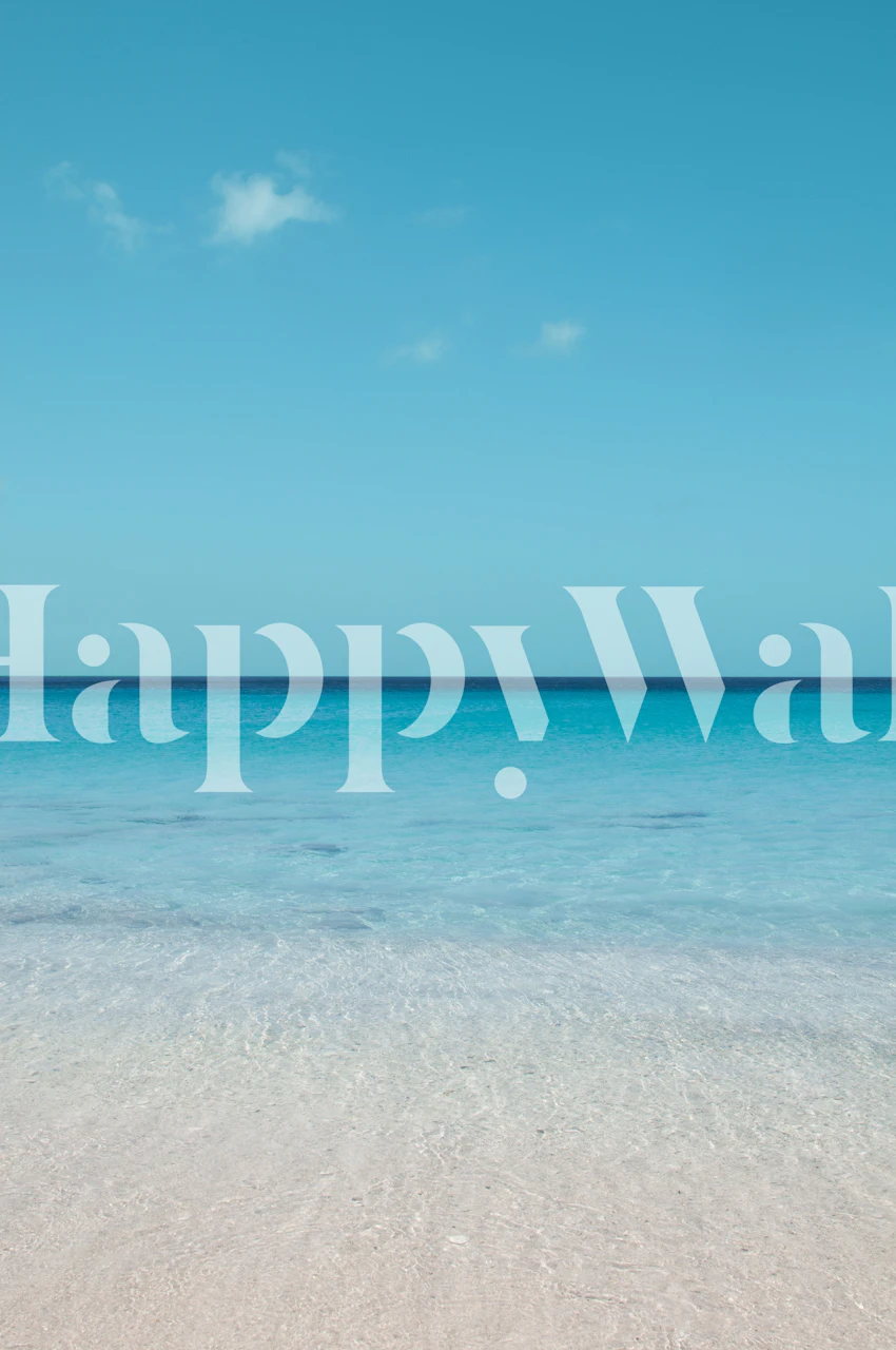 Calm ocean wallpaper showcased in a room