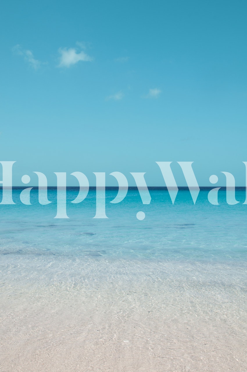 Calm ocean wallpaper showcased in a room