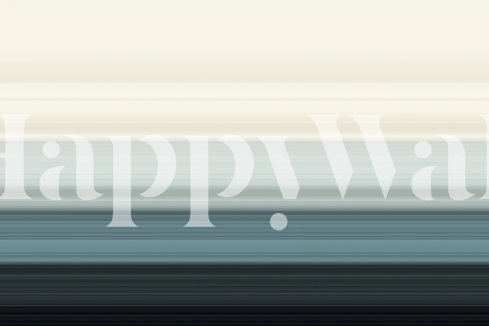 Abstracte lijnen die een serene strandgradiënt weergeven, van zand naar zee naar lucht, in een muurschildering genaamd Linje Flamenco Beach.