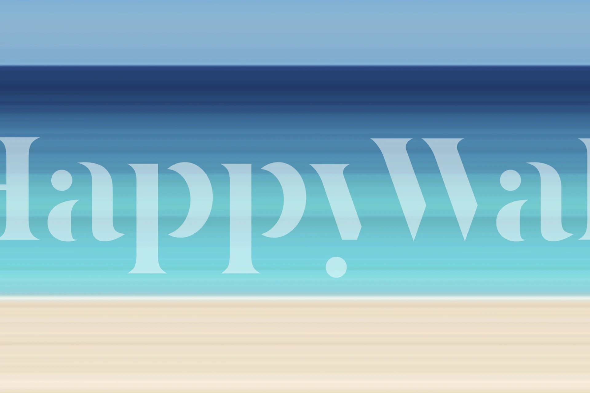 Abstract representation of Isla Mujeres with horizontal lines in shades of beach sand and ocean blues