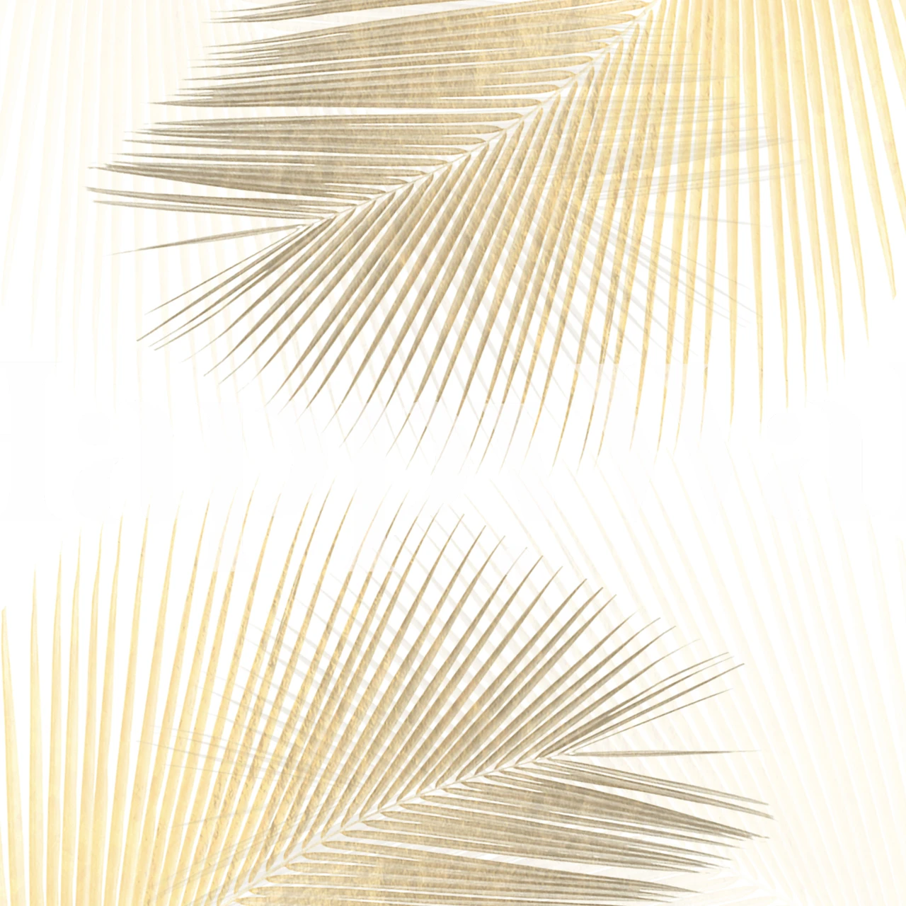 Carta da parati dorata palm leaf synchronicity - gold in una stanza