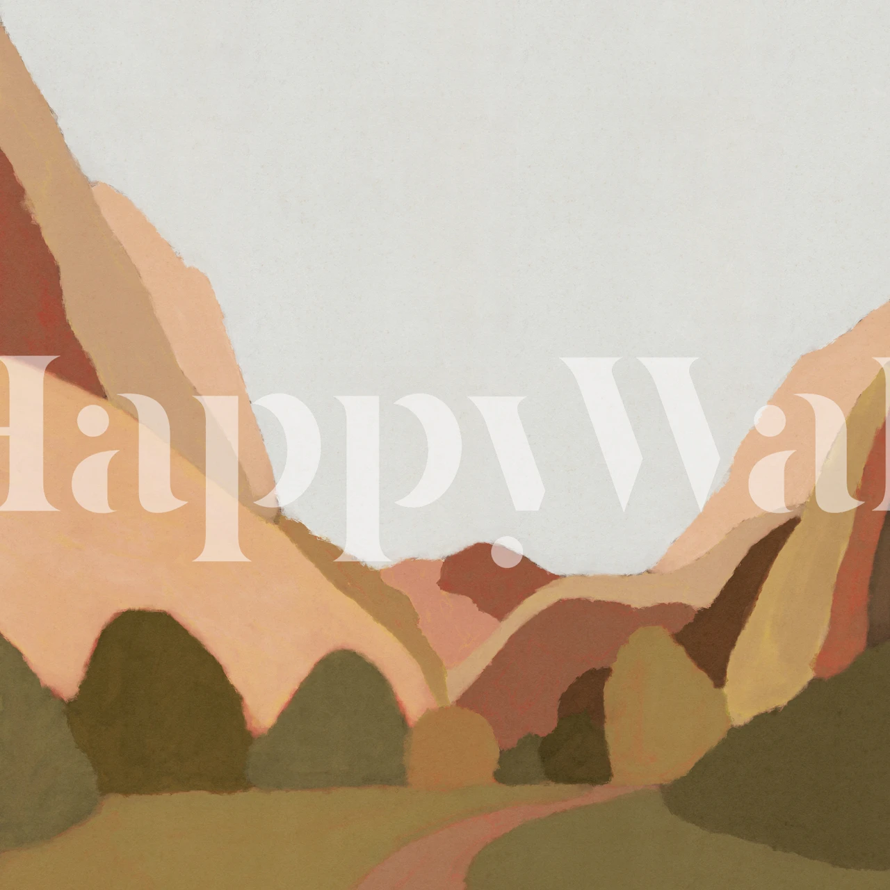 Mountain view wallpaper displayed in a room