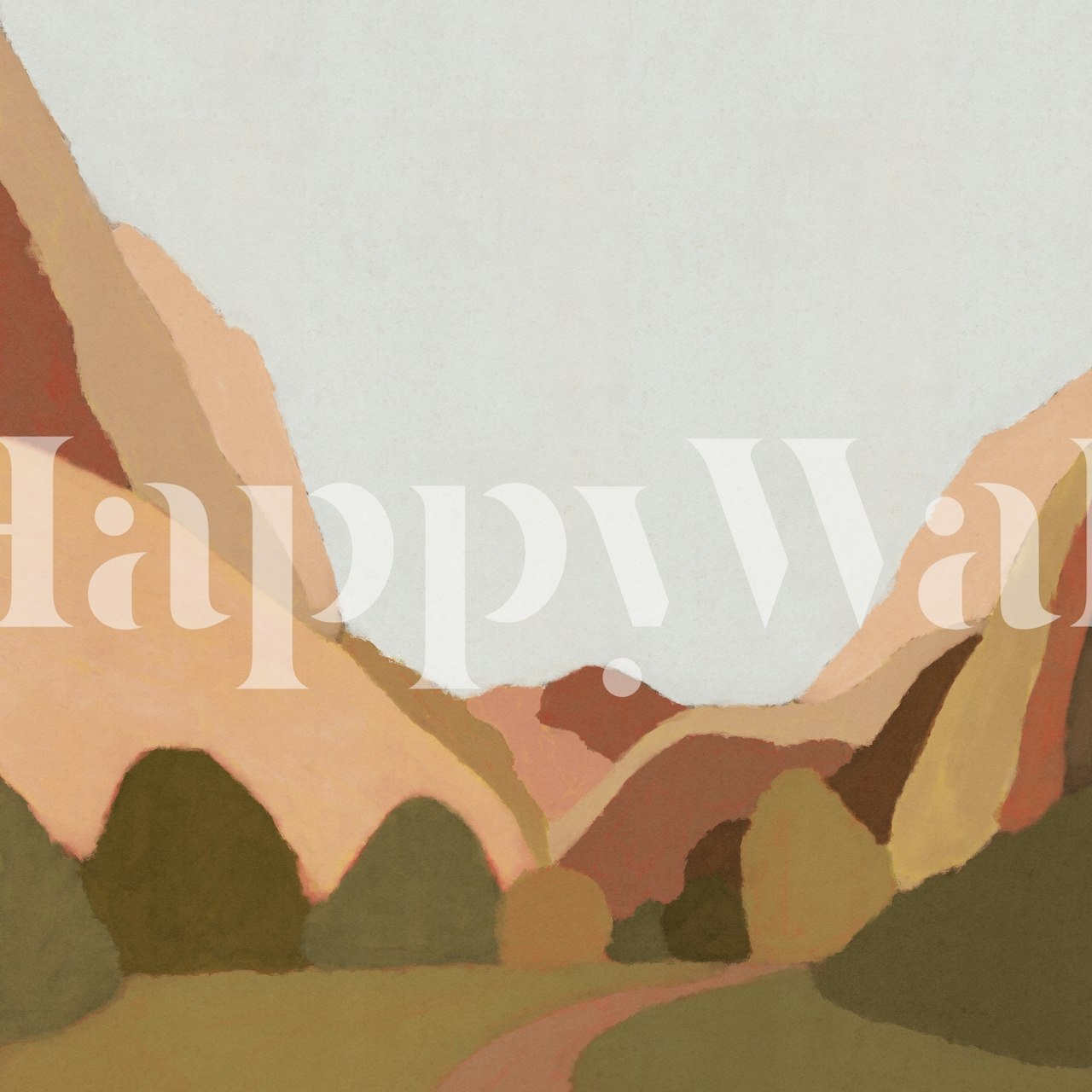 Mountain view wallpaper displayed in a room