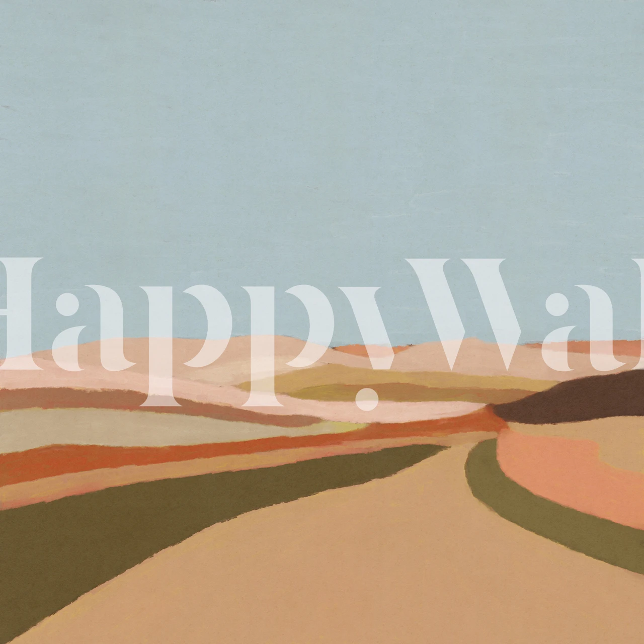 Colorful landscape hills in warm shades wallpaper