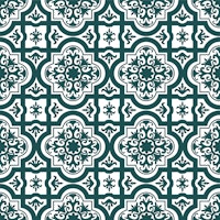 Emerald Green White Alhambra tapet