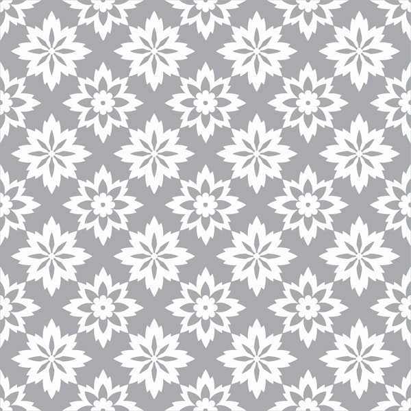 Stone Grey Floral Art