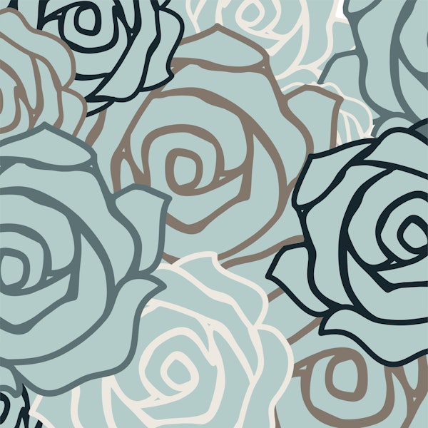 Duch Egg Blue Rose Pattern
