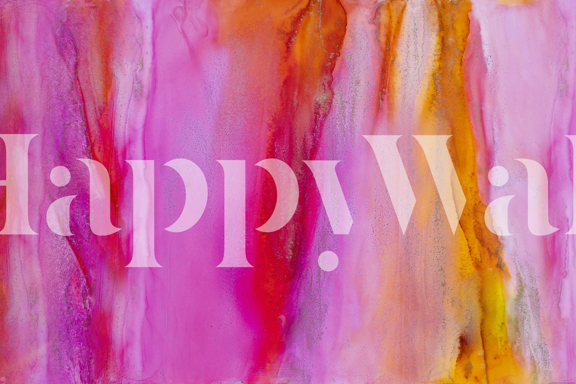 Bright pink and orange abstract ink design wallpaper