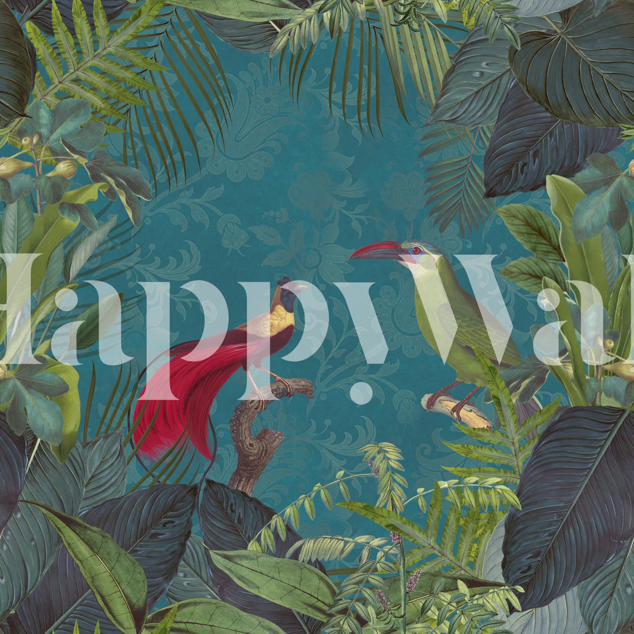 Bird of Paradise Jungle wallpaper in a room