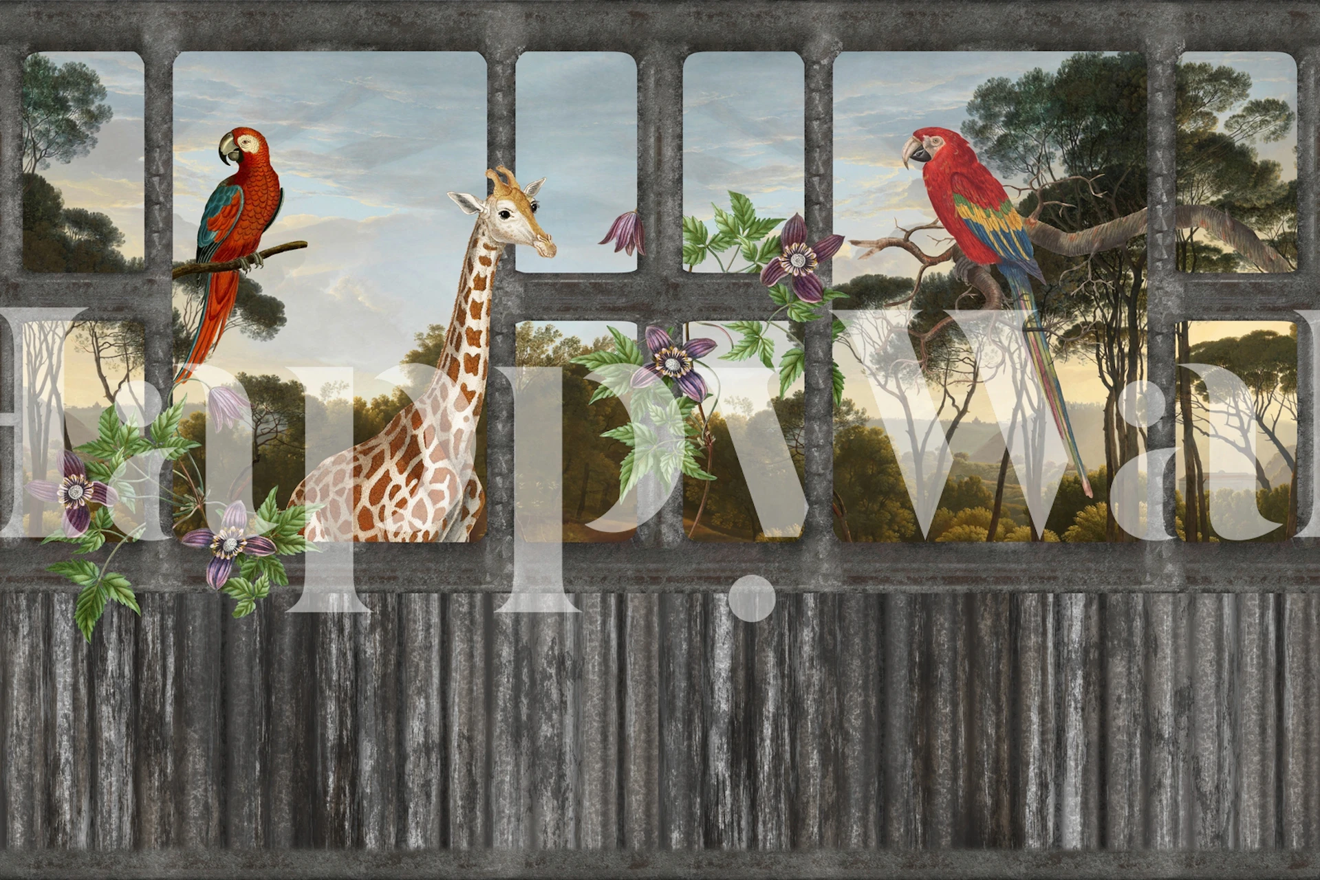 Papel de parede Tropical Lost Place em um quarto