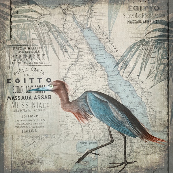 Vintage Egypt With Heron