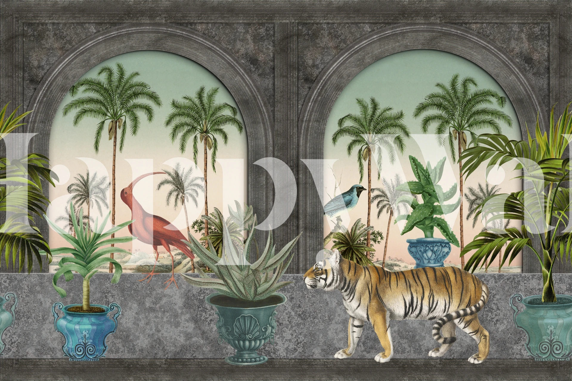 The Tigers Palace tapet i ett rum