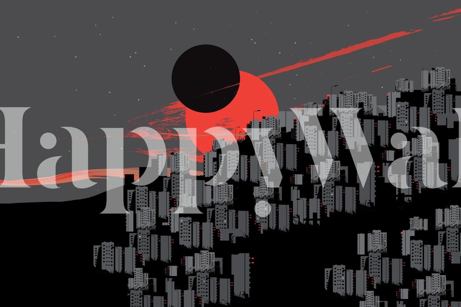 Apocalypse city wallpaper in a room