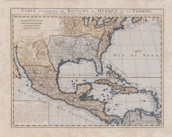 Old Map Of Mexico And Florida